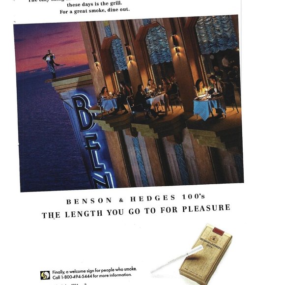 Benson and Hedges 100s Cigarette ADVERT 1990s  Vintage Print Ad - Picture 2 of 2